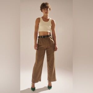 ROLLA'S linen blend Brown Wide-Leg Pants